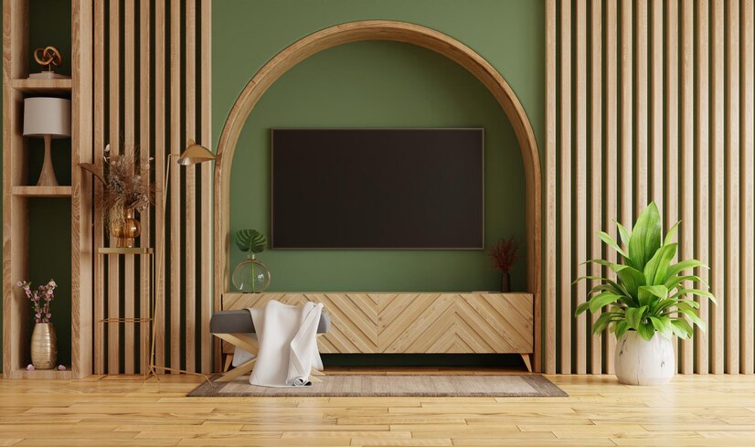 Modern rattan TV console